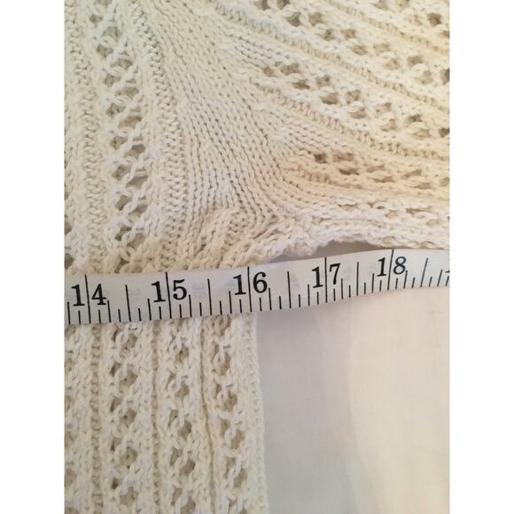 White Sweater Loose Knit Lightweight Layering‎ Top Petite Medium (g) - Picture 3 of 6